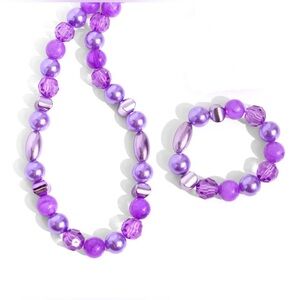 Elegant Purple Beaded Jewelry Set